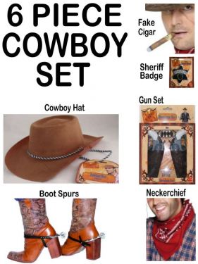 10% SAVING - Cowboy Fancy Dress Ultimate 6 Piece Set