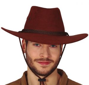 Adult Larger Size Suede Effect Cowboy Hat
