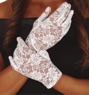 Ladies White Lace Gloves