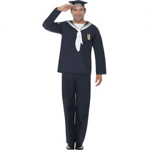 Mens Naval Seaman Sailor Fancy Dress Costume