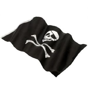 Pirate Fancy Dress Flag - Jolly Roger - Black/White