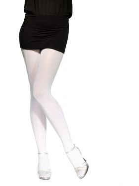 Ladies Fancy Dress Opaque Tights - White