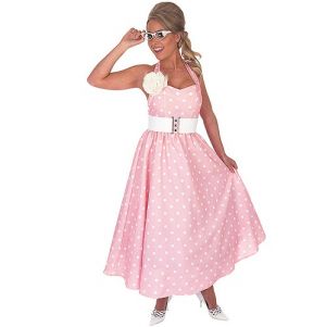 Ladies 50s Polka Dot Day Dress Fancy Dress Costume