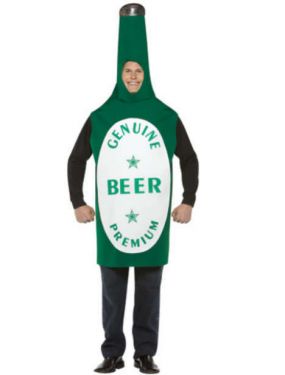 Mens Fancy Dress - Adult Lightweight Beer Bottle Costume-One Siz