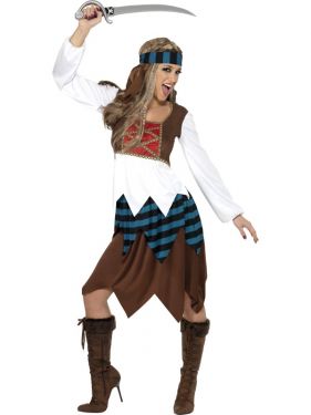 Ladies Caribbean Pirate Costume - M & L