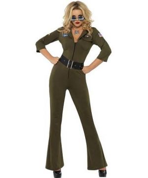 1980s Top Gun Hottie Aviator Lady Fancy Dress Costume