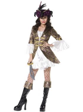Ladies Sexy Buccaneer Beauty Pirate Costume - S, M & L
