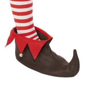 Christmas Fancy Dress Elf Boots - Brown