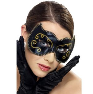 Masquerade Ball Persian Eye Mask - Black/Gold
