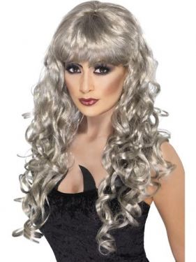 Halloween Fancy Dress Wig Siren - Silver