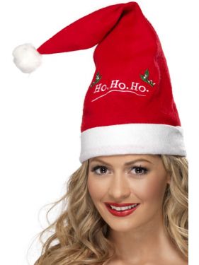 Christmas Fancy Dress - Santa Hat with Ho Ho Ho Detail