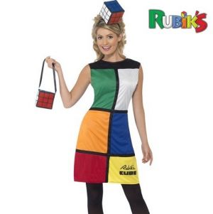 1980s Ladies Rubiks Cube Fancy Dress Costume 