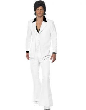 70s Fancy Dress White Night Fever Suit Costume