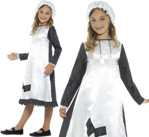 Childrens Fancy Dress Victorian Maid Costume