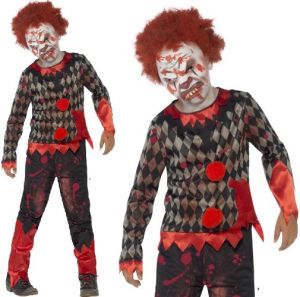 Boys Halloween Deluxe Zombie Clown Costume 