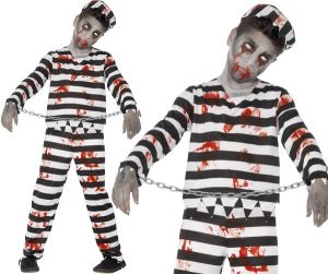Boys Halloween Zombie Convict Costume 