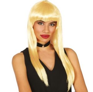 Ladies Long Blonde Wig with fringe
