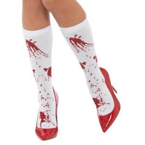Ladies Halloween Opaque Tights with Blood Stains