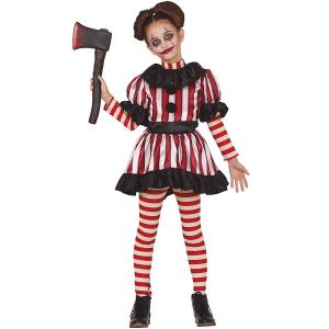 Girls Halloween Killer Clown Costume