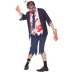 Mens Halloween Zombie Policeman Costume