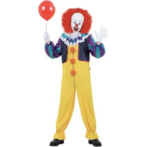 Adult Halloween Licensed Classic IT 90s Pennywise Clown Costume