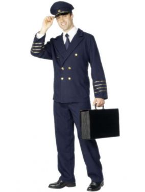 Mens Airline Pilot Costume - M & L