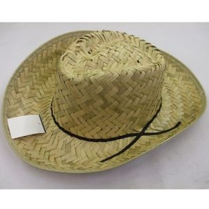 Cowboy Fancy Dress Straw Hat - Beige