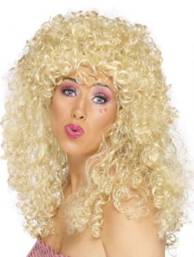 80s Fancy Dress - Boogie Babe Wig - Blonde