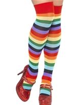 Clown Fancy Dress Striped Socks - Multi Coloured