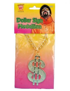 70s Fancy Dress Pimp Dollar Medallion with Chunky Chain