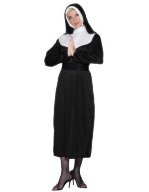 Ladies Nun Fancy Dress Costume