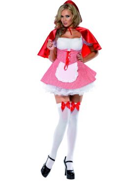 Ladies Sexy Fever Little Red Riding Hood Costume - S, M & L
