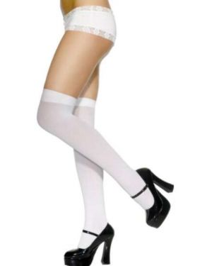 Ladies Fancy Dress Stockings - White