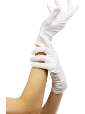 Fancy Dress Gloves - Short - White