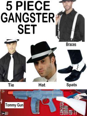 10% SAVING - Gangster Fancy Dress Ultimate 5 Piece Set