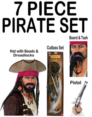 Pirate Fancy Dress Ultimate 7 Piece Set