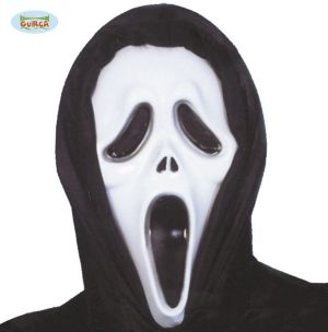 Plastic Screamer type Mask with Hood
