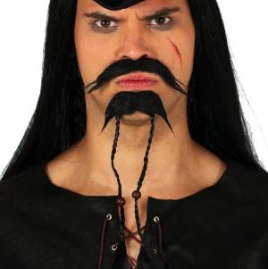Mens Caribbean Pirate Beard & Tash