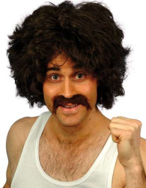 118 118 Man Wig & Tash Fancy Dress Set