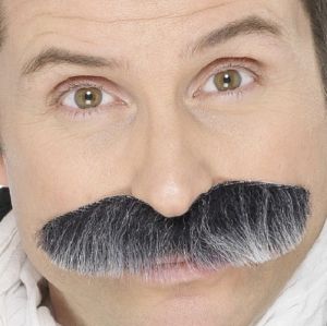 Aviator Squadron Leader Fancy Dress Tash - Black/Grey