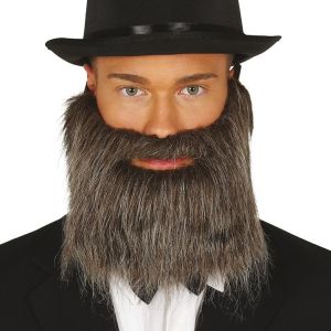 Adult Grey fancy Dress Beard & Moustache