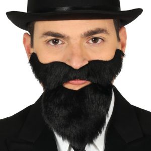 Adult Black Self Adhesive Beard & Moustache
