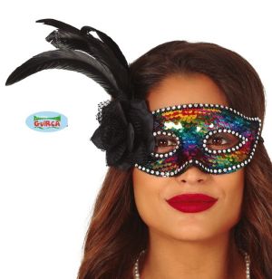 Multi Sequin Masquerade Ball Mask