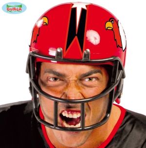 Adult American Football Fancy Dress Helmet - Red