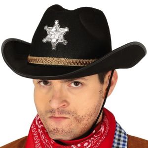 Cowboy Fancy Dress Sheriff Hat - Black