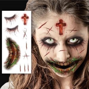 Halloween Horror Face Scar Tattoo Set