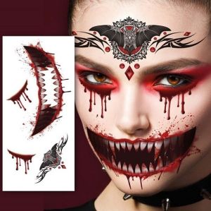 Halloween Horror Face Scar Tattoo Set