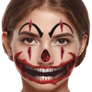 Halloween Clown Face Tattoo Scars 
