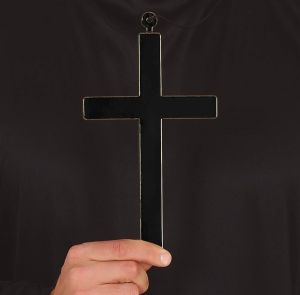 Black cross with cord