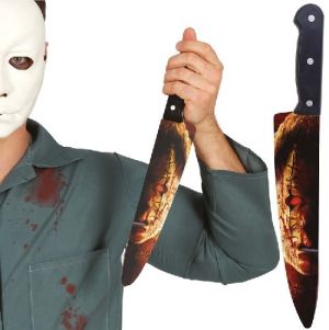 Halloween Fake Kitchen Knife with Serial Killer Print